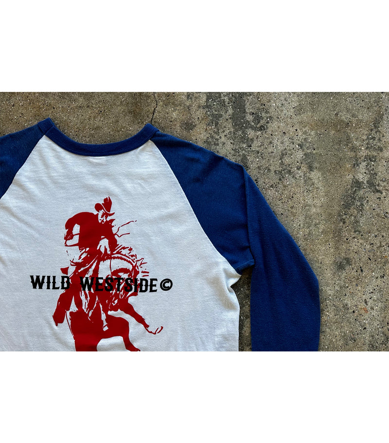 Wild Westside Baseball Tee - Logo / Horse (Blue/White)