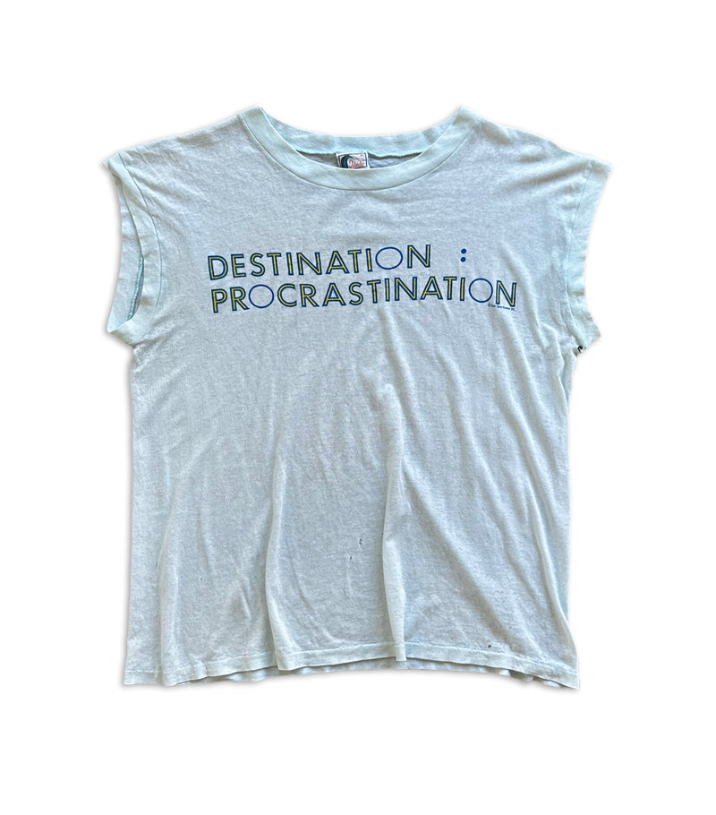 90's Vintage Destination Procrastination Sleeveless T-Shirt