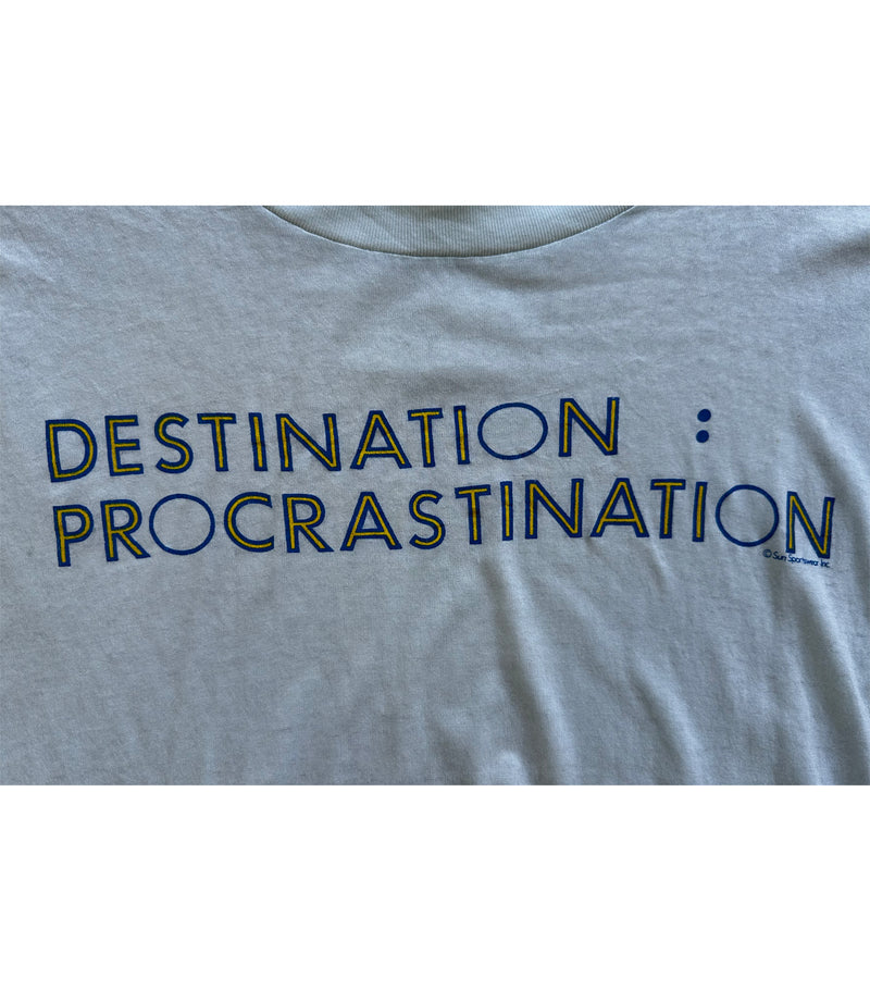 90's Vintage Destination Procrastination Sleeveless T-Shirt