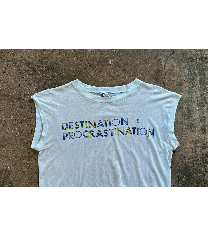 90's Vintage Destination Procrastination Sleeveless T-Shirt