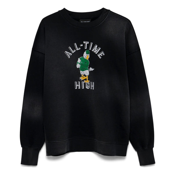 Flocked Eagle Crewneck - Vintage Black