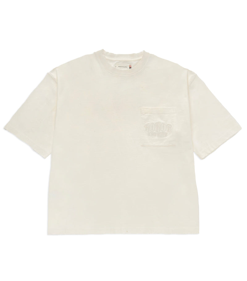 Embroidered Pocket T-Shirt - Bone