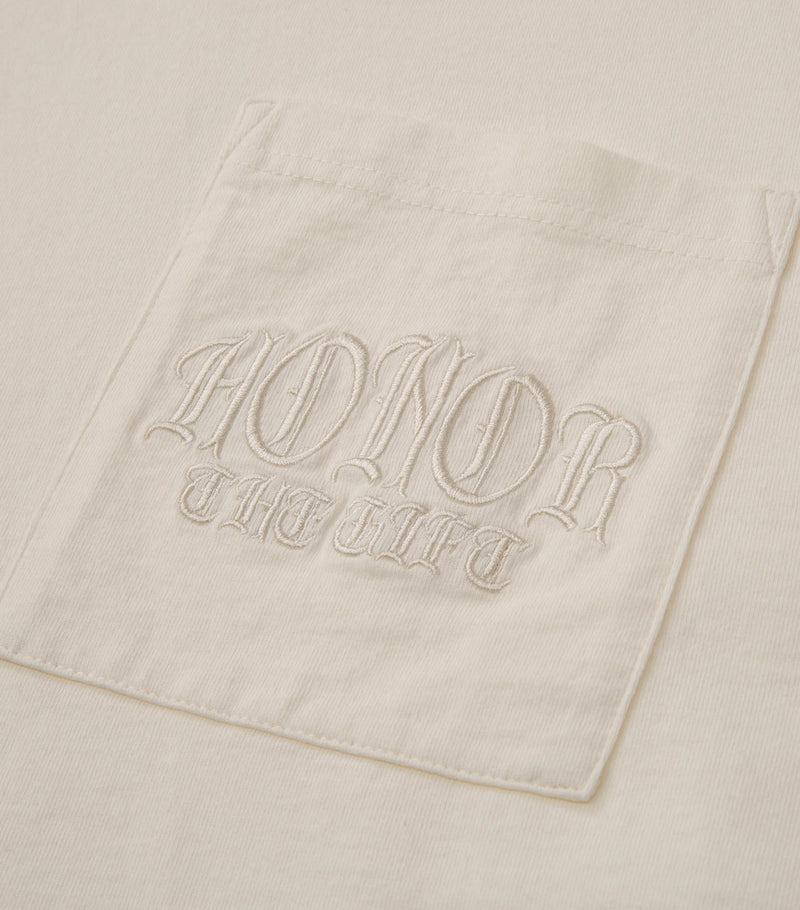 Embroidered Pocket T-Shirt - Bone