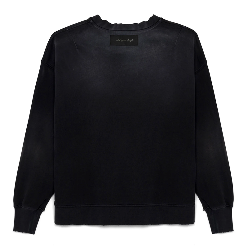 Painted French Terry Darted Crewneck - Vintage Black