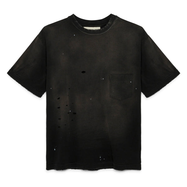 Painted Single Stitch Pocket Tee - Vintage Black