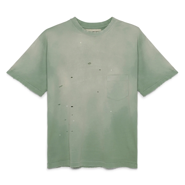 Painted Single Stitch Pocket Tee - Vintage Spearmint