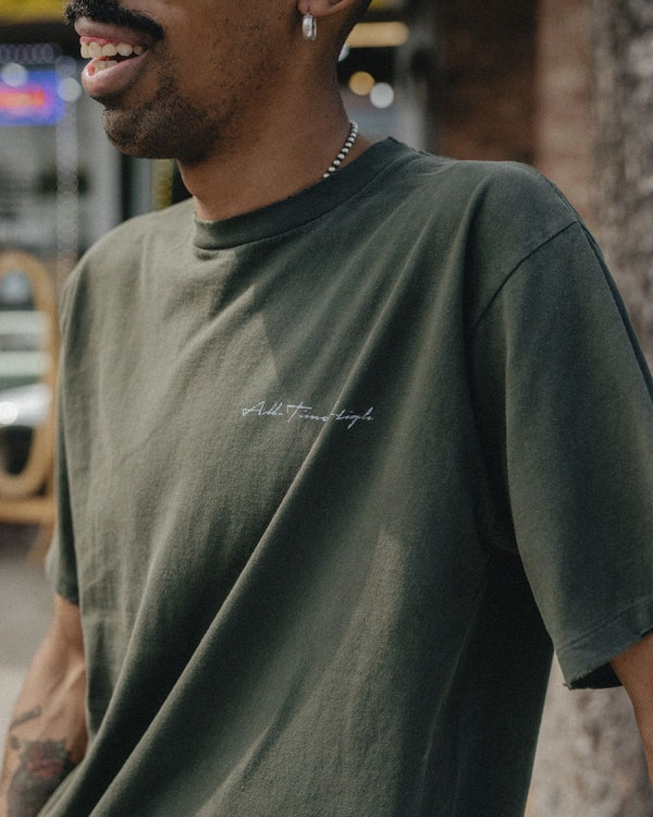 Script Logo Tee - Dark Green