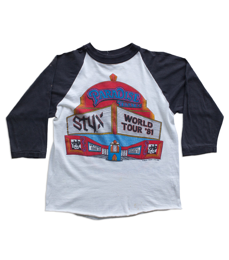 1981 Vintage Styx - Paradise Theater Baseball T-Shirt