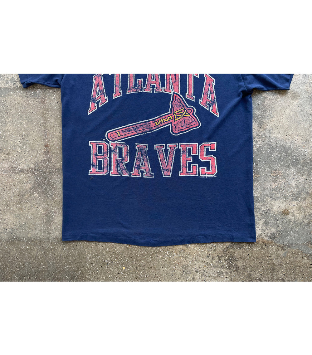 ビンテージ 1989 アトランタ ブレーブス MLB ユニフォーム Tシャツ サイズ M 1989 Vintage Atlanta Braves T-Shirt \u2013 Saints